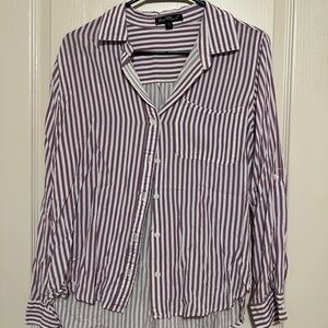 Velvet Heart Lavender and White Striped Shirt